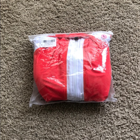 White/Coral Color-Block Rashguard 1Piece Swim Suit - Picture 7 of 8